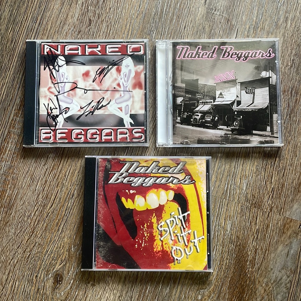 🎶 Naked Beggars 3 CD Lot Signed Autographed Self Titled XXX Spit It Out Rare
